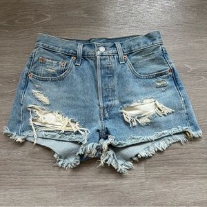 Levi’s Denim Distressed 501 Jean Shorts